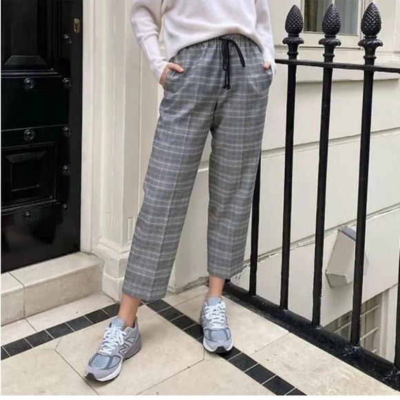 Aritzia The Group by Babaton Jimmy Pant Plaid Gray High Rise Size XS B21 - Picture 1 of 8
